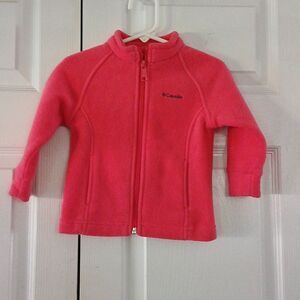 Columbia  melon color fleece zip up jacket  Sz 12-18m  NWOT